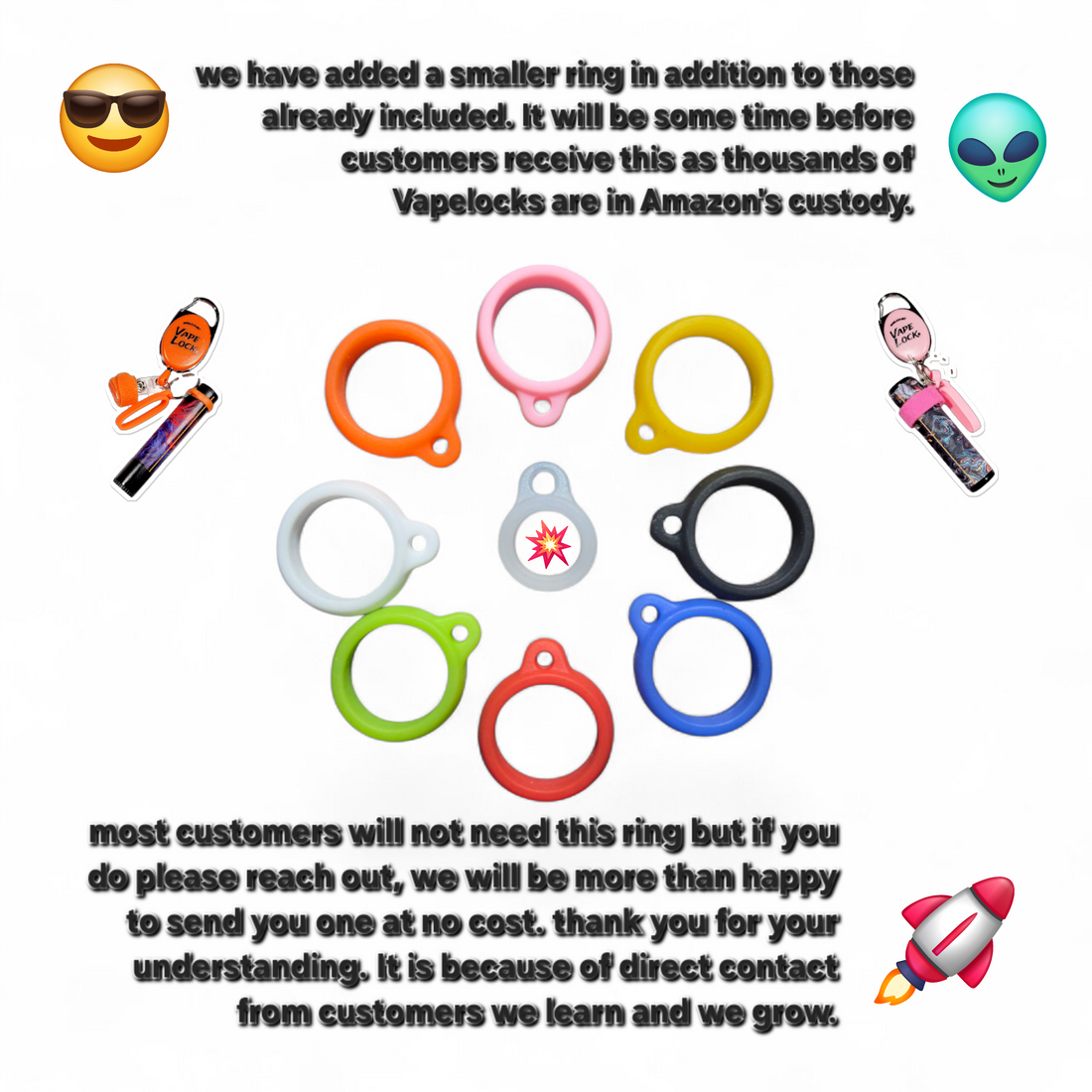 VapeLock Update: Now Includes a Smaller Silicone Ring for Slim Vapes
